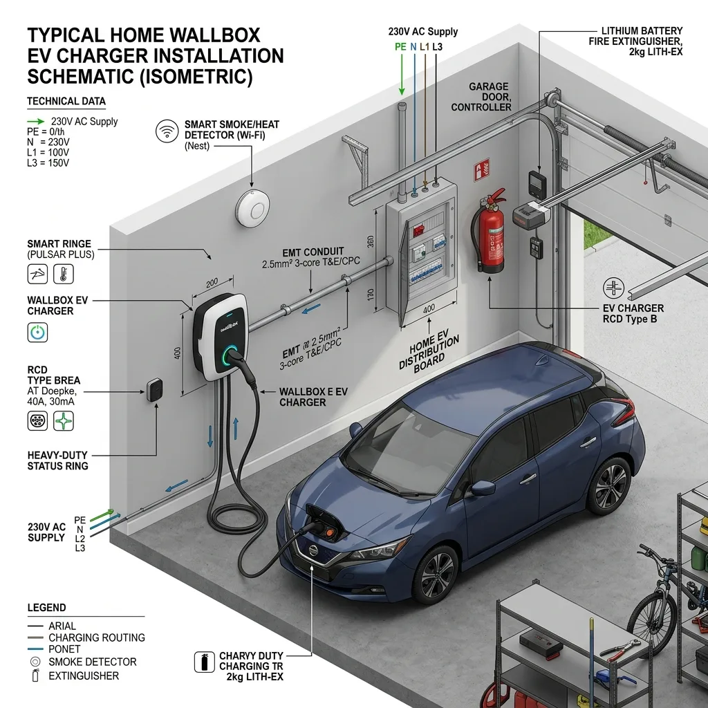 คู่มือติดตั้ง Wallbox EV Charger ในบ้านอย่างปลอดภัย: สเปกสายไฟ RCD Type B และระบบป้องกันไฟไหม้ตามมาตรฐาน วสท. & IEC 61851